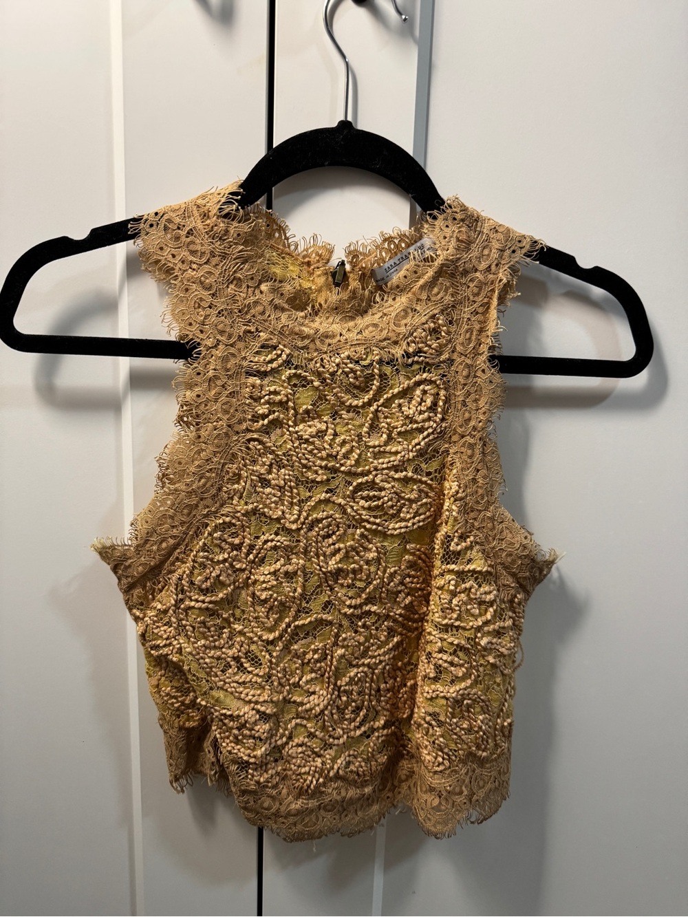 Beaded Lace Crop Tank Top